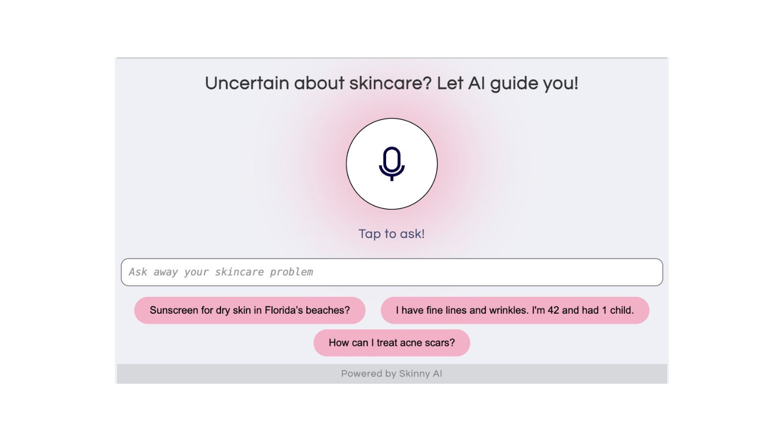 Sample question for chatbot