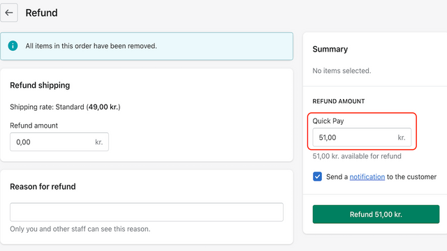 Transactie afhandelen binnen de orderdetails