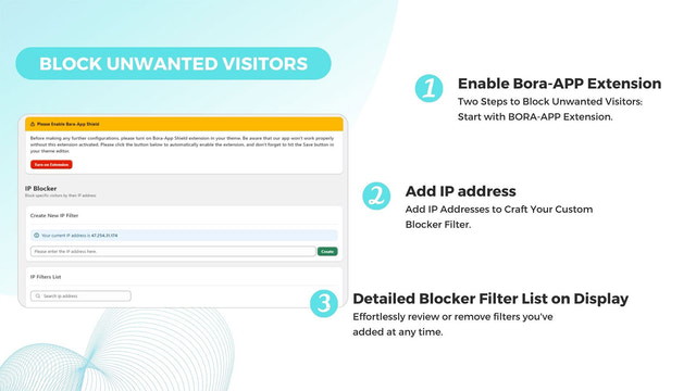 Block unwanted visitors by IP addresses