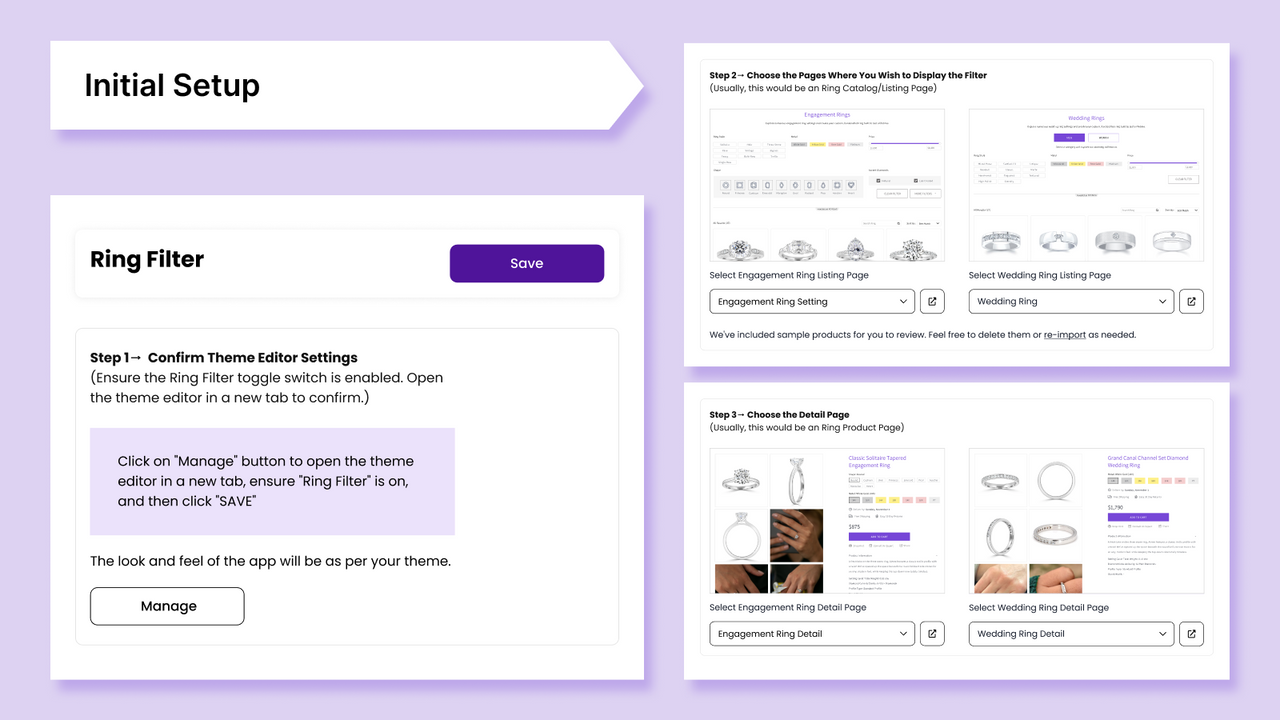 Tilpassede filtre og sorteringsmuligheder for smykke-websted