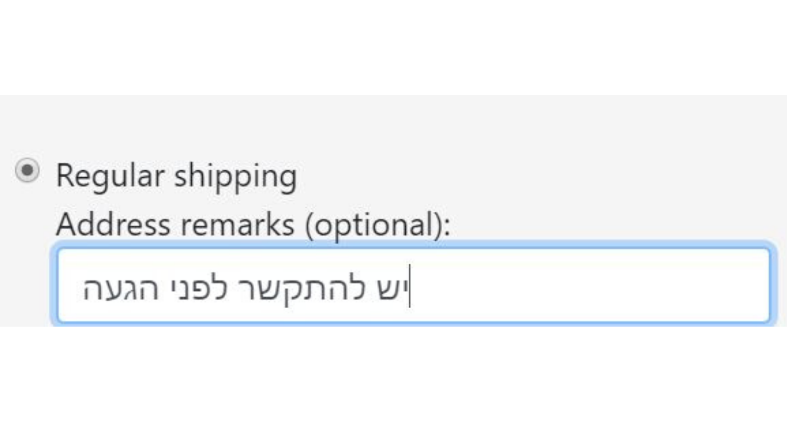 Add remarks for regular shipments