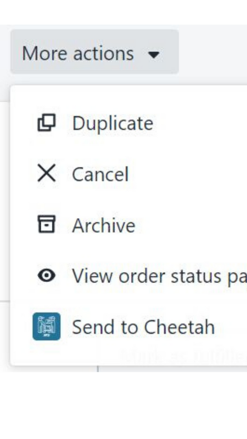 Schedule a Cheetah shipment directly from the order page