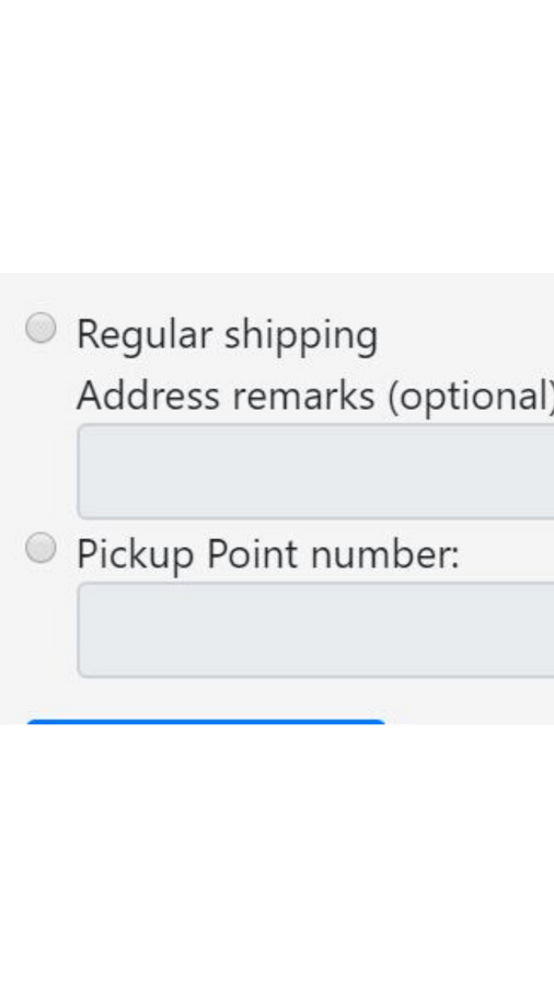 Select between regular shipping and pickup point delivery