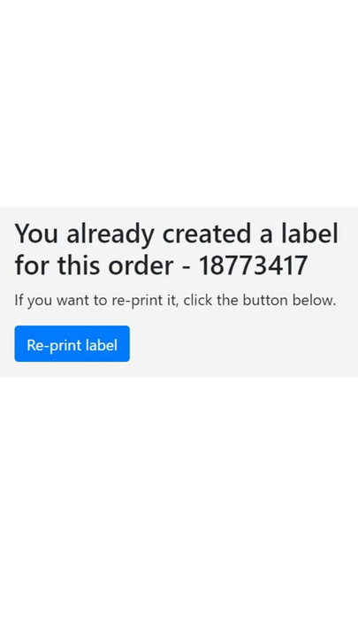 View and reprint the shipping label immediately