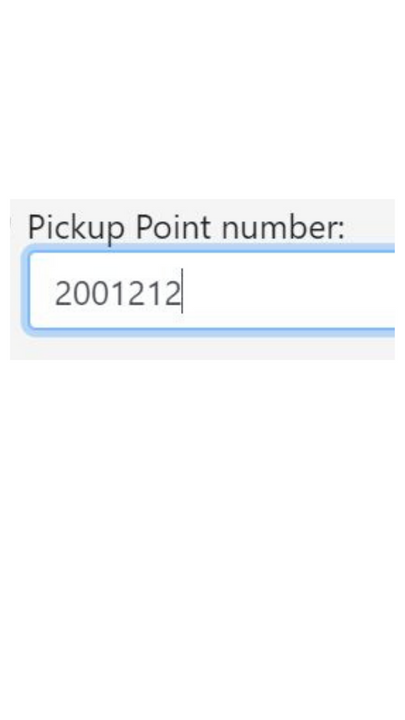 Specify pickup point ID