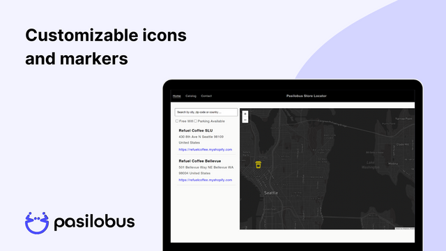 mapa del localizador de tiendas pasilobus