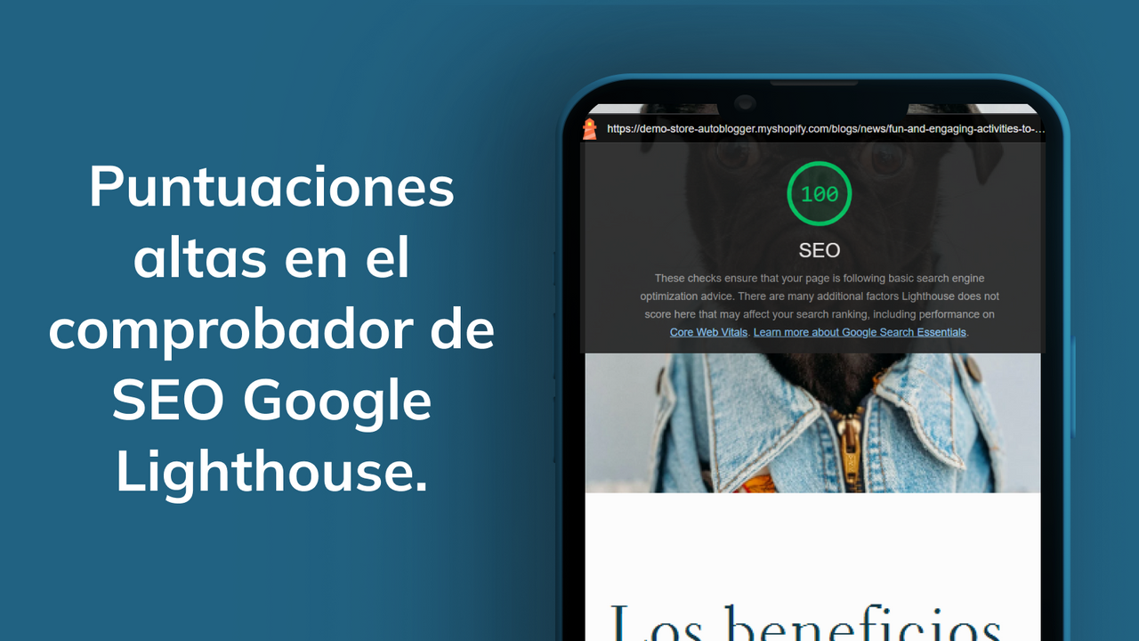 Alta puntuación SEO de Google para blogs automáticos.