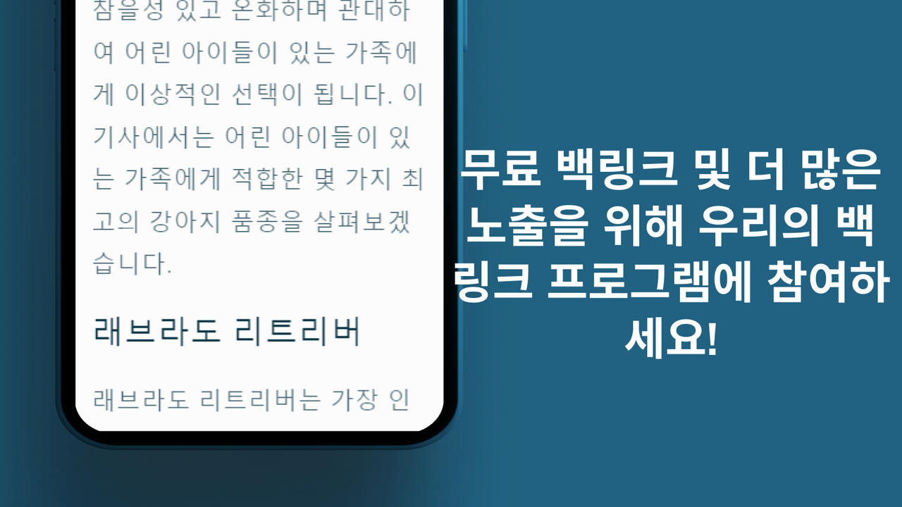 더 많은 노출을 위해 백링크 프로그램에 참여