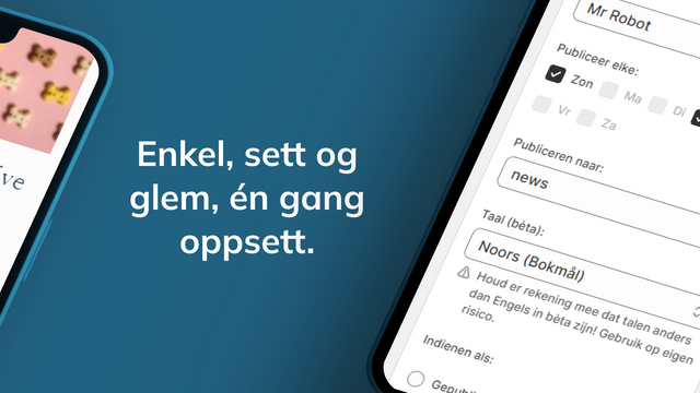 Enkel én gangs oppsett for opprettelse av blogg