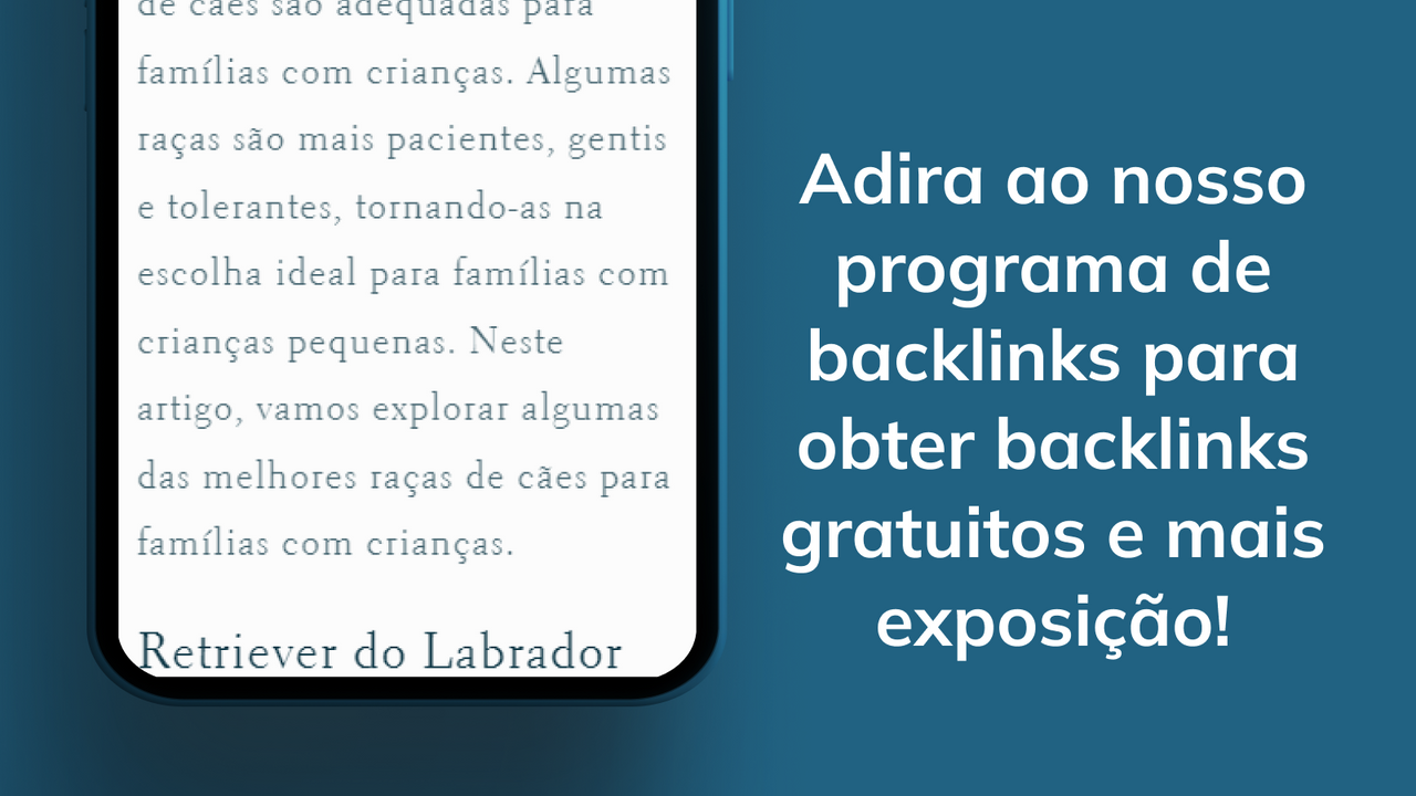 Adira ao programa de backlinks para maior visibilidade.