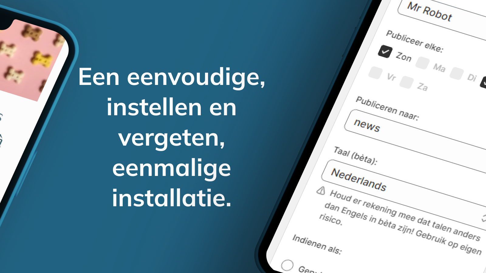 Eenvoudige eenmalige instelling voor het maken van een blog