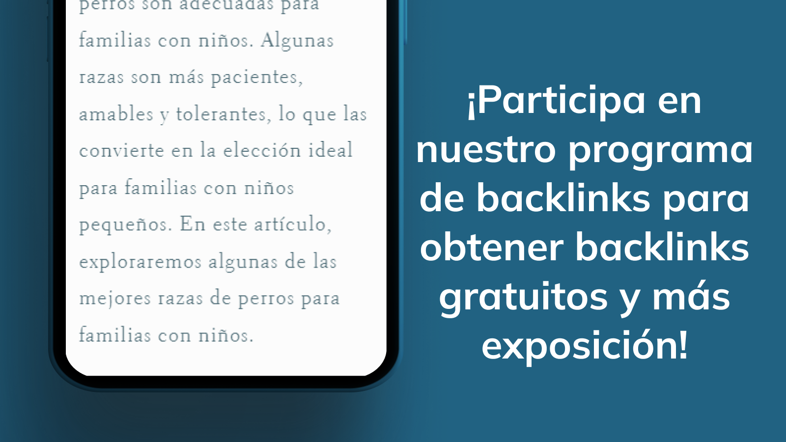 Únete al programa de backlinks para mayor exposición.