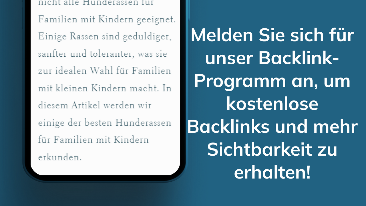 Für mehr Sichtbarkeit am Backlink-Programm teilnehmen.