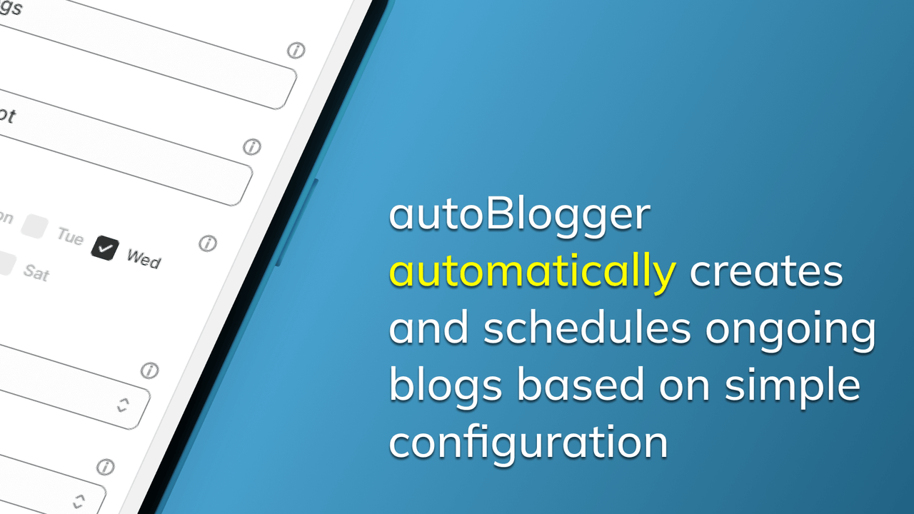 Scheduled and consistent blog generation