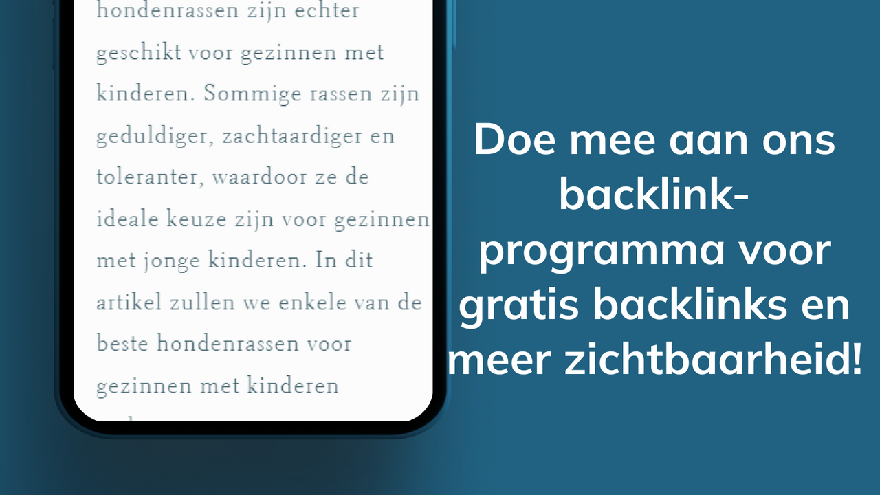 Doe mee met het backlink-programma voor extra zichtbaarheid.