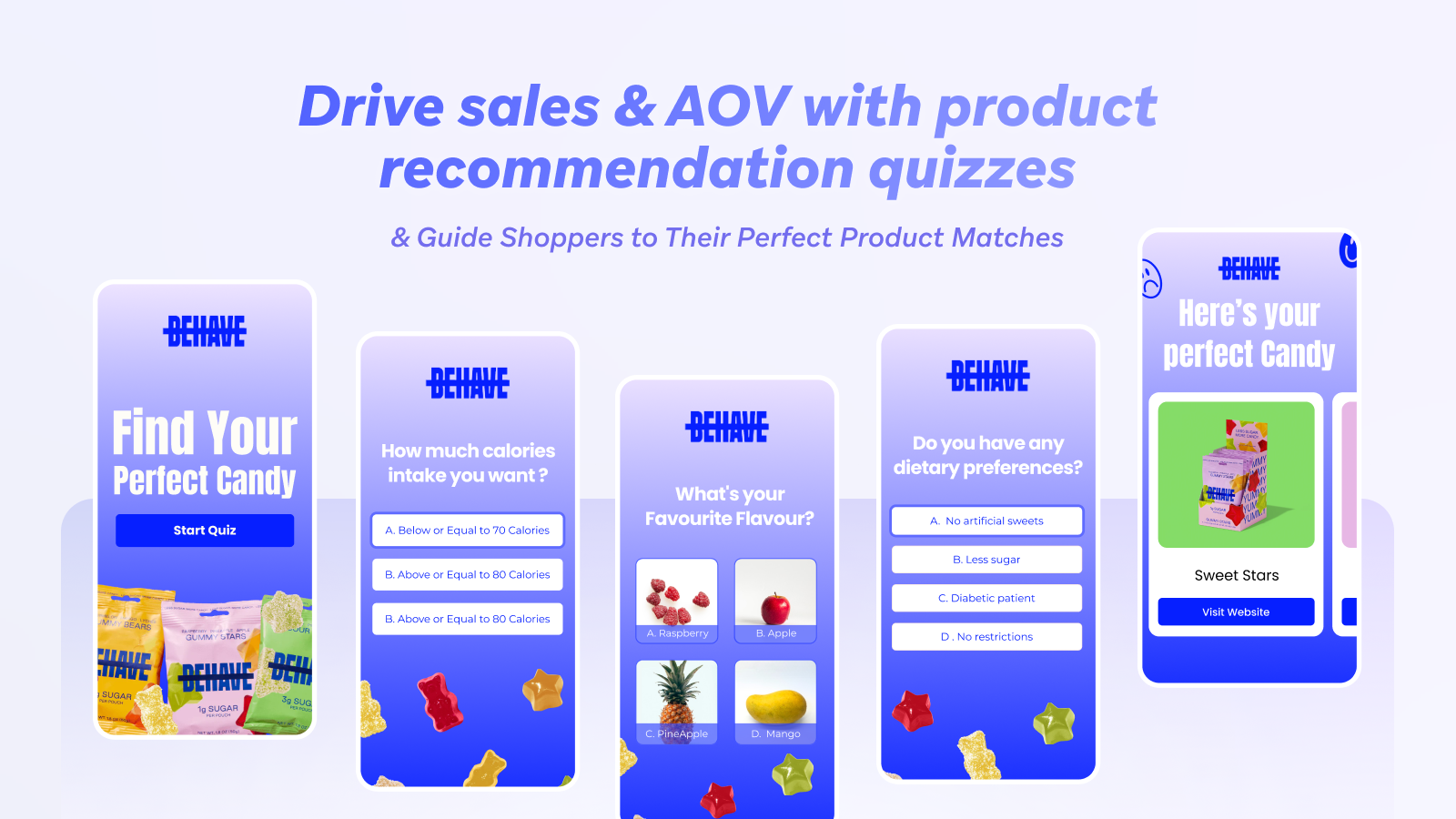 Upsell et améliorez l'AOV par les quiz de recommandation de produits 
