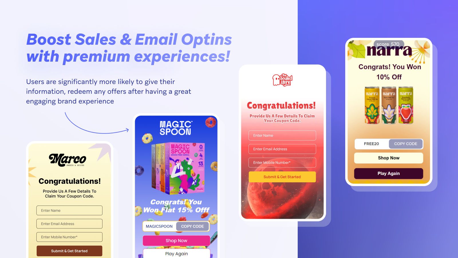 Aumente las ventas y las suscripciones por correo electrónico con popups premium! 