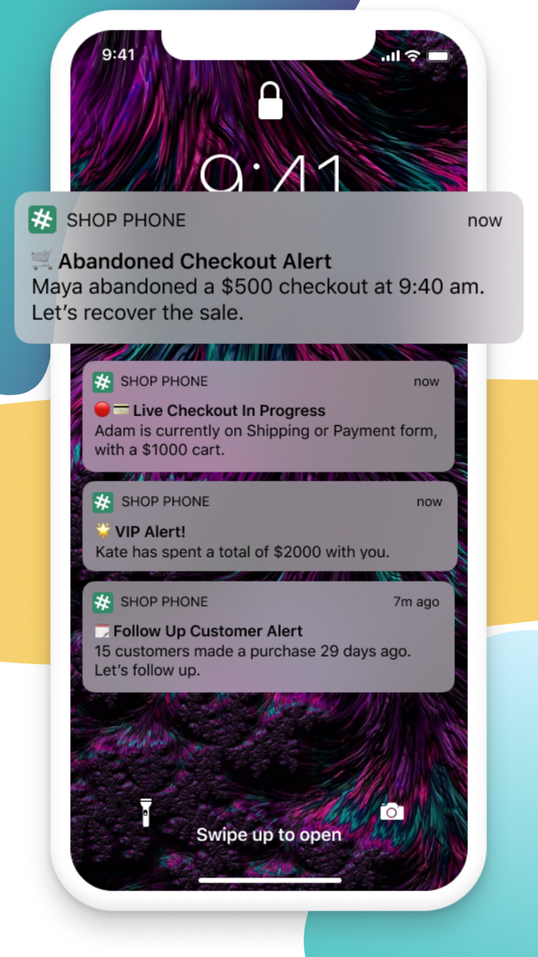 Shop Phone Alerts & Auto Email Screenshot