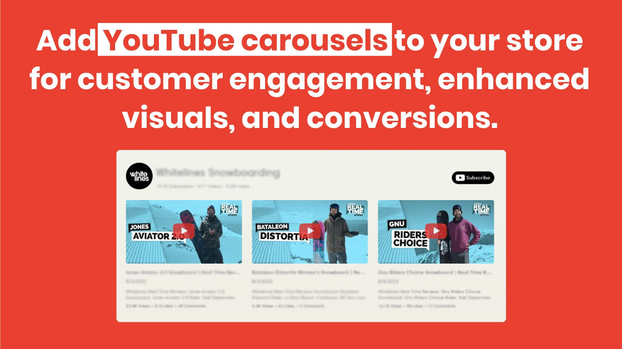 Funktionsbillede Tilføj Youtube Carousel til Shopify-butik