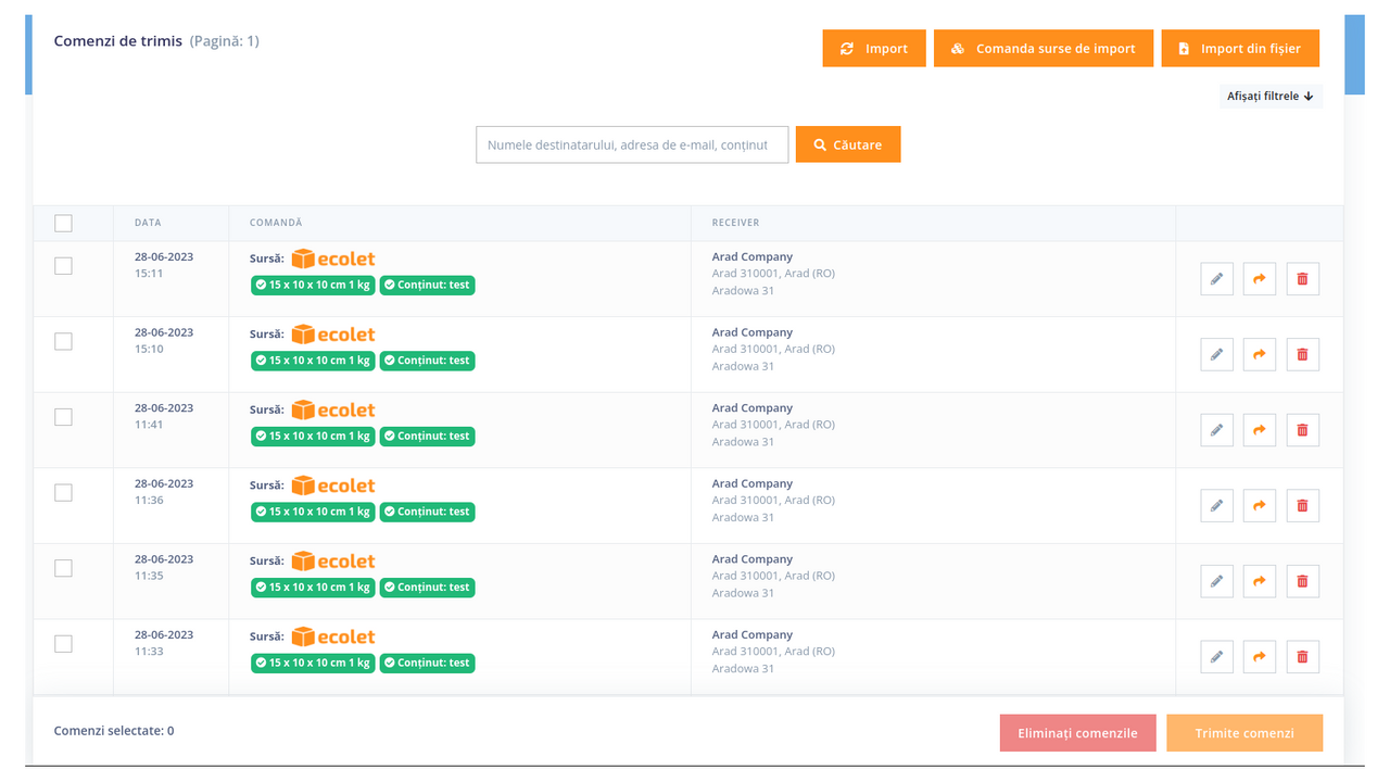 Enregistrez vos commandes pour un envoi ultérieur !