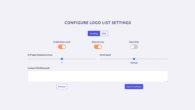 Good Logo Lists - Lätt att använda admin demo
