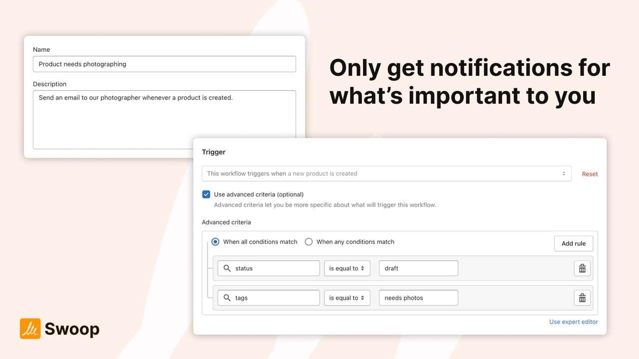 Recevez uniquement des notifications pour ce qui est important pour vous.