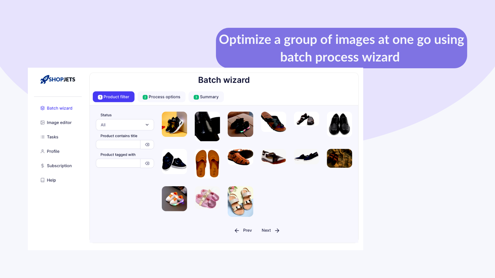 Batch optimize your product images. Inbuilt automatic backups