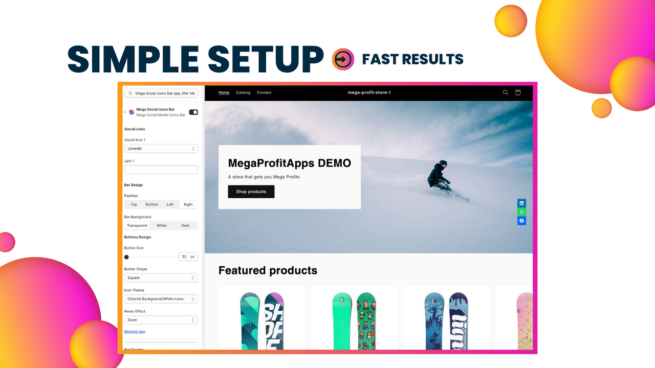 Mega Social Media Icons Bar: einfache Einrichtung für schnelle Ergebnisse