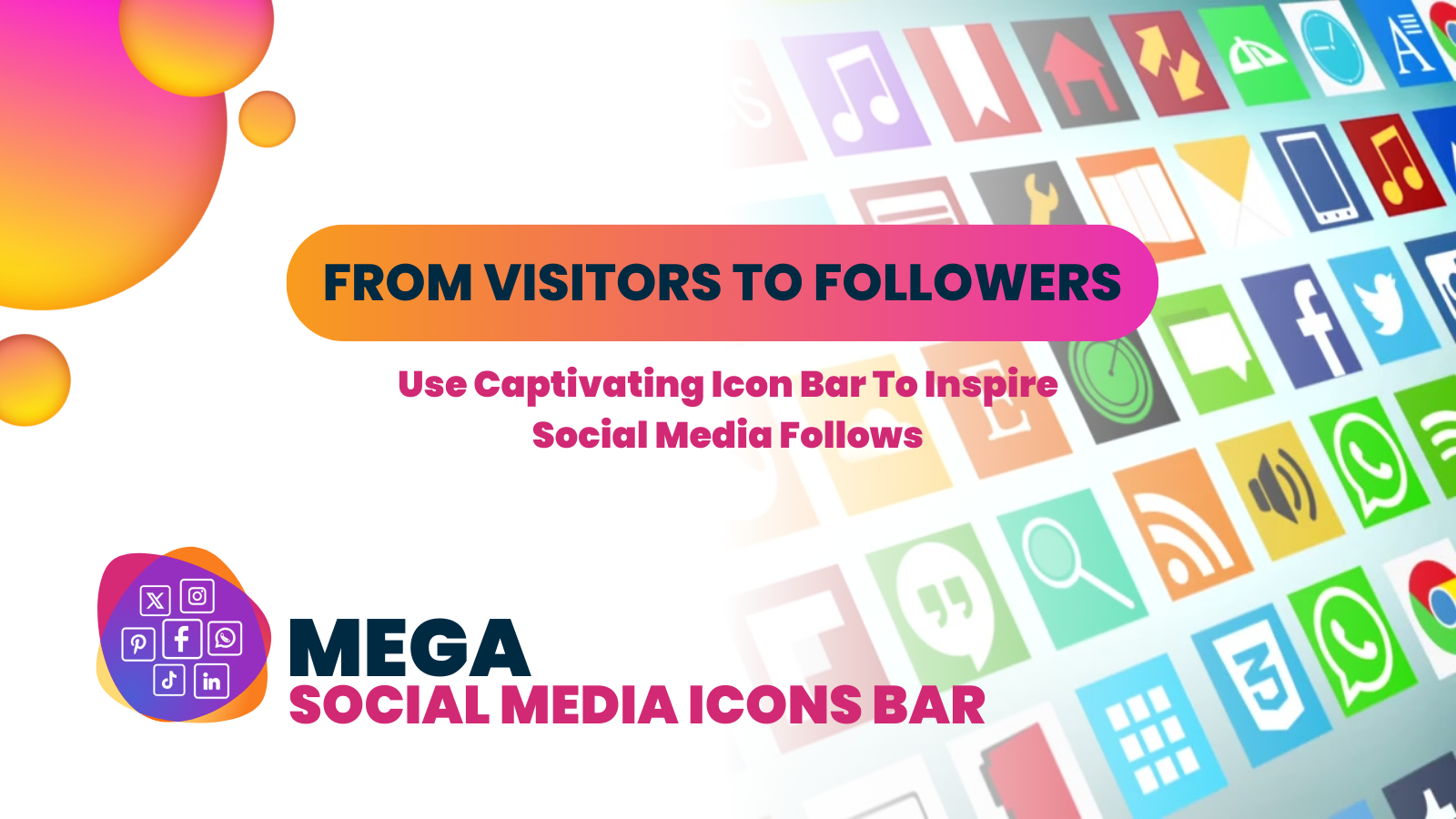 Mega Social Media Icons Bar: Boosta Socialt Bevis