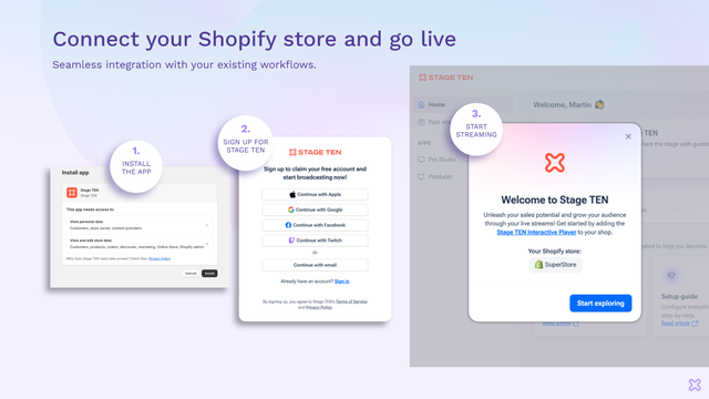 Conecta tu tienda Shopify y transmite en vivo