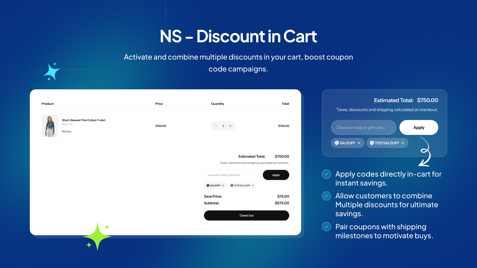 NS ‑ Discount in Cart Screenshot