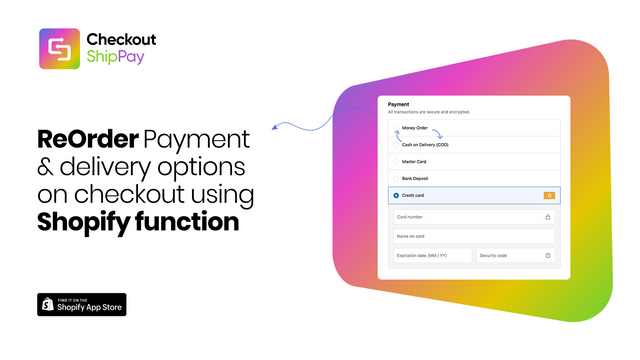 ReOrder Delivery and Payment methods on checkout