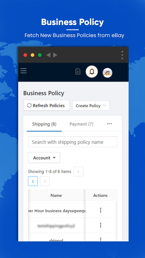 View all eBay business policies