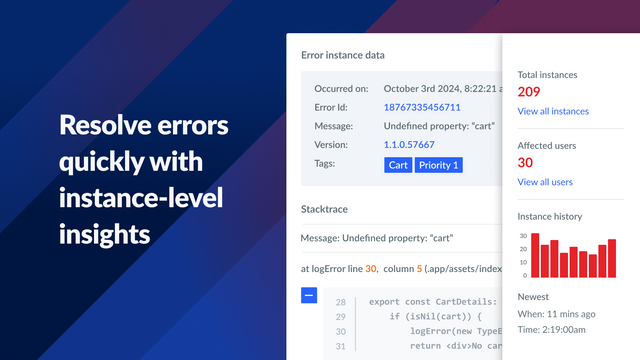 Diagnostics d'instance d'erreur de Crash Reporting