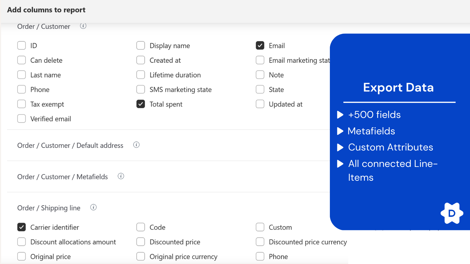 DataChamp Excel & CSV Exports Screenshot