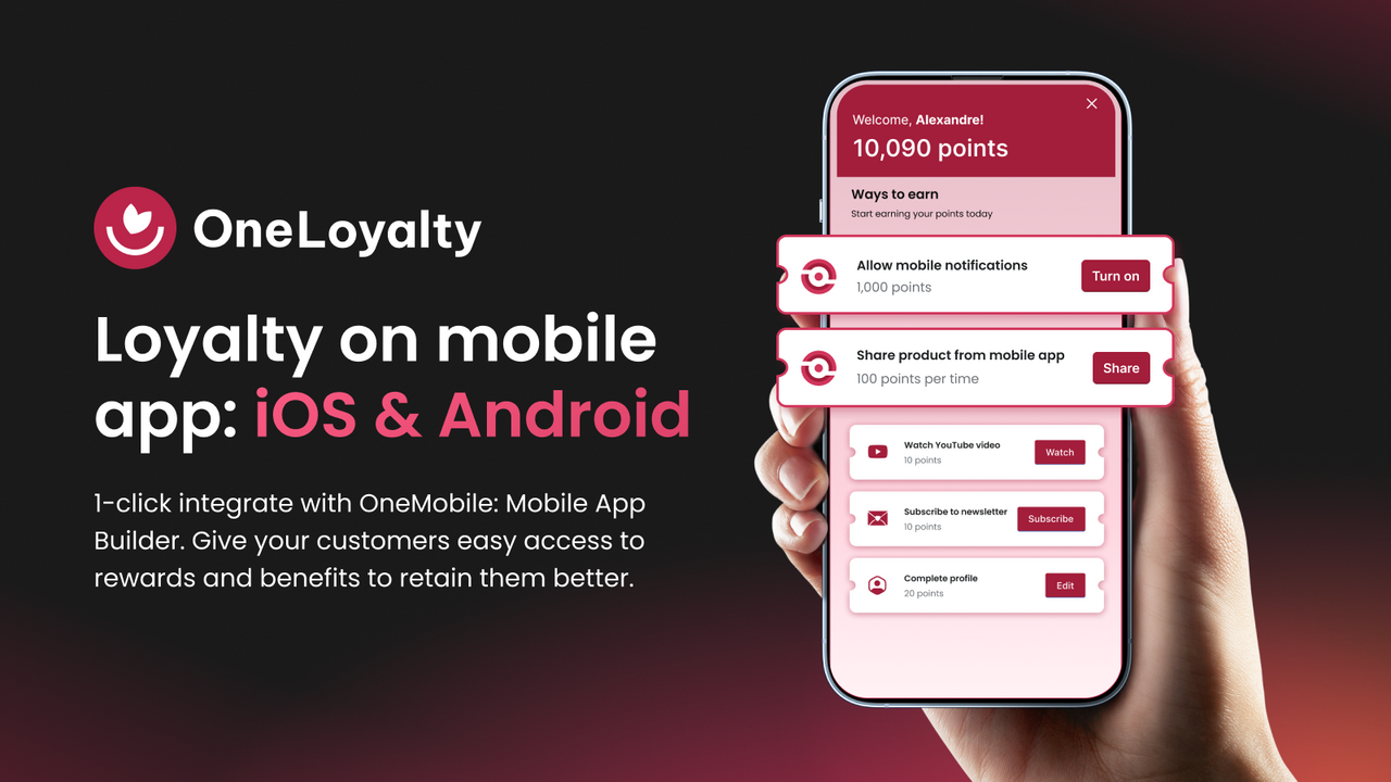 Loyalty on mobile app: iOS & Android