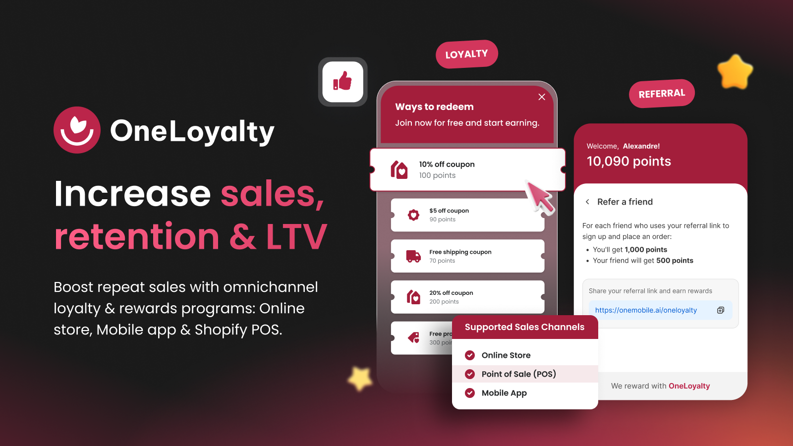 Run loyalty & referral program that drive sale on multi channels