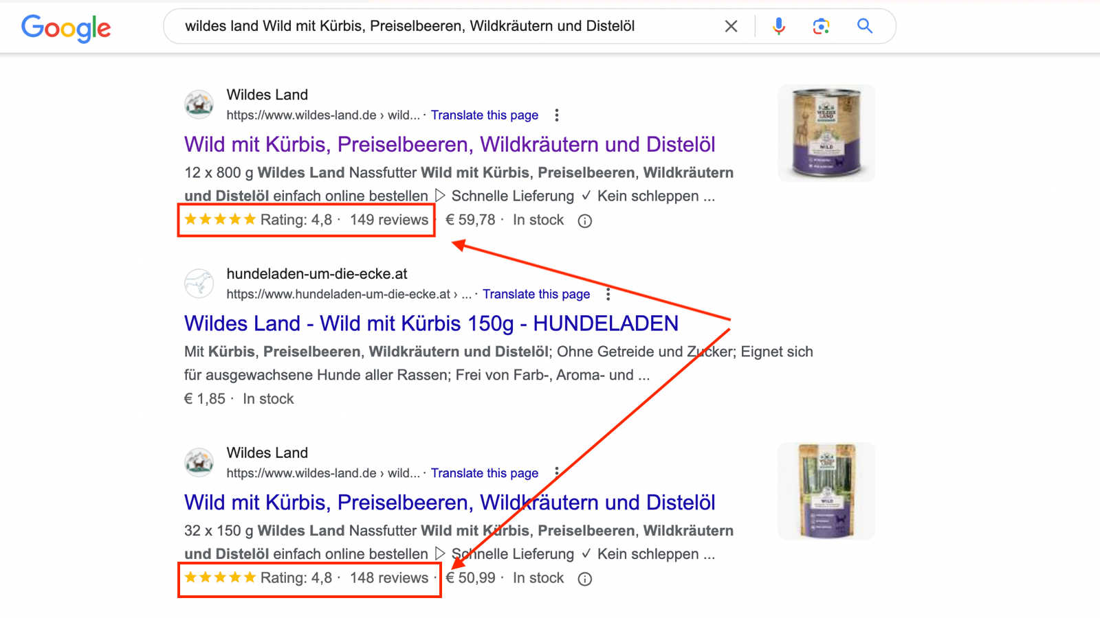 Rich Snippets Sterne
