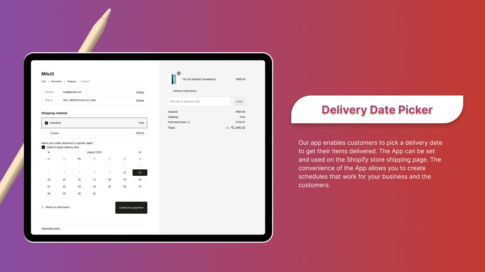Checkout Delivery Date Picker