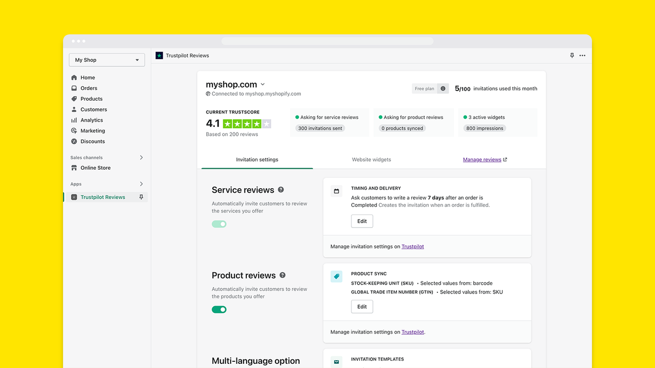 recopila y muestra reseñas de Trustpilot en Shopify para generar confianza