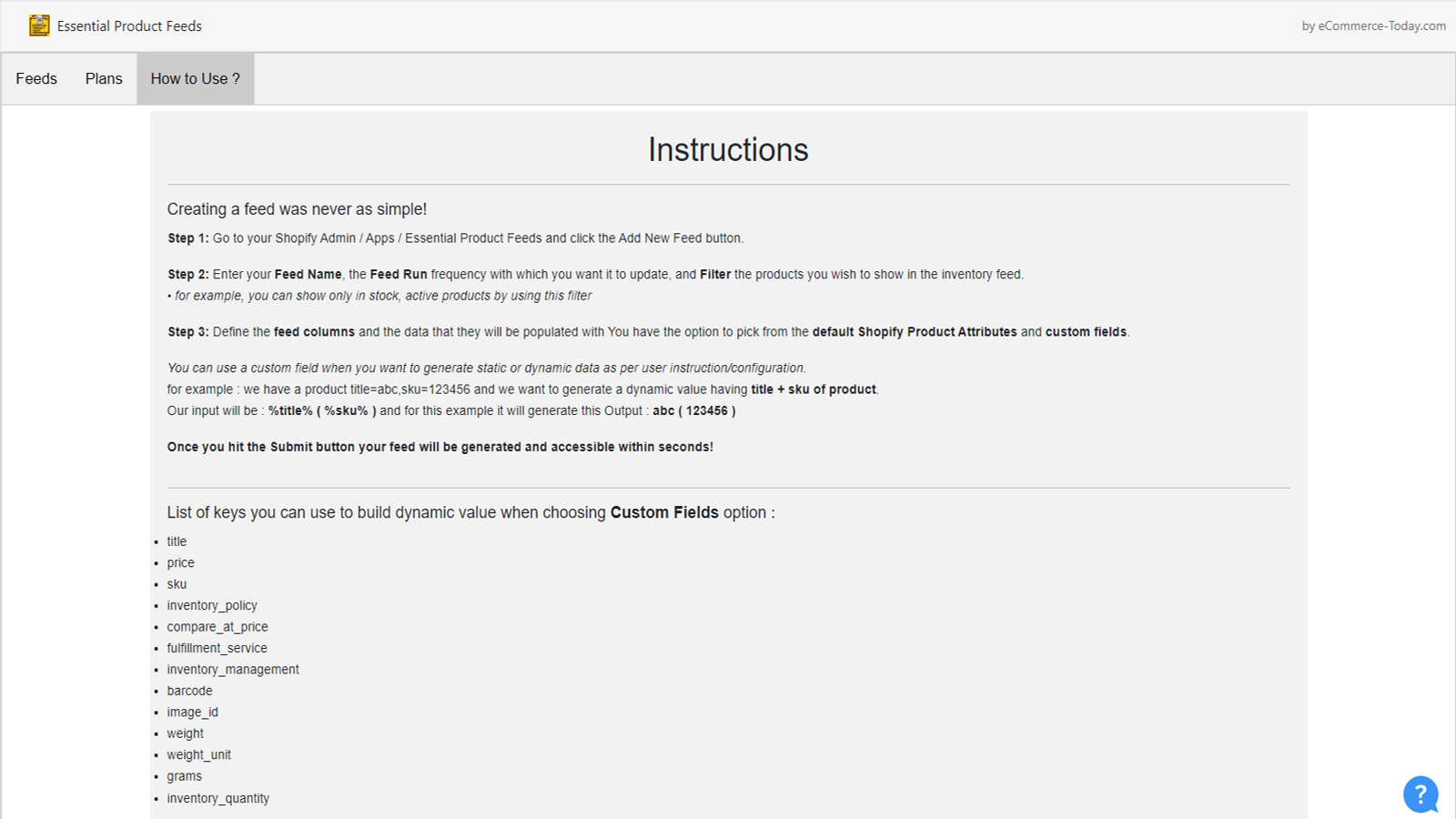 App Instruktioner