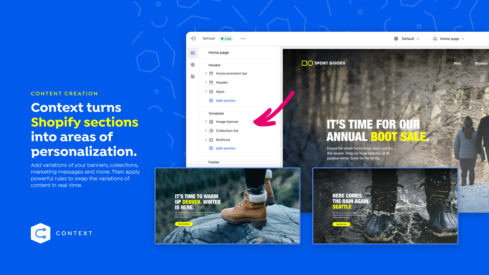 Context turns Shopify sections into areas of personalization
