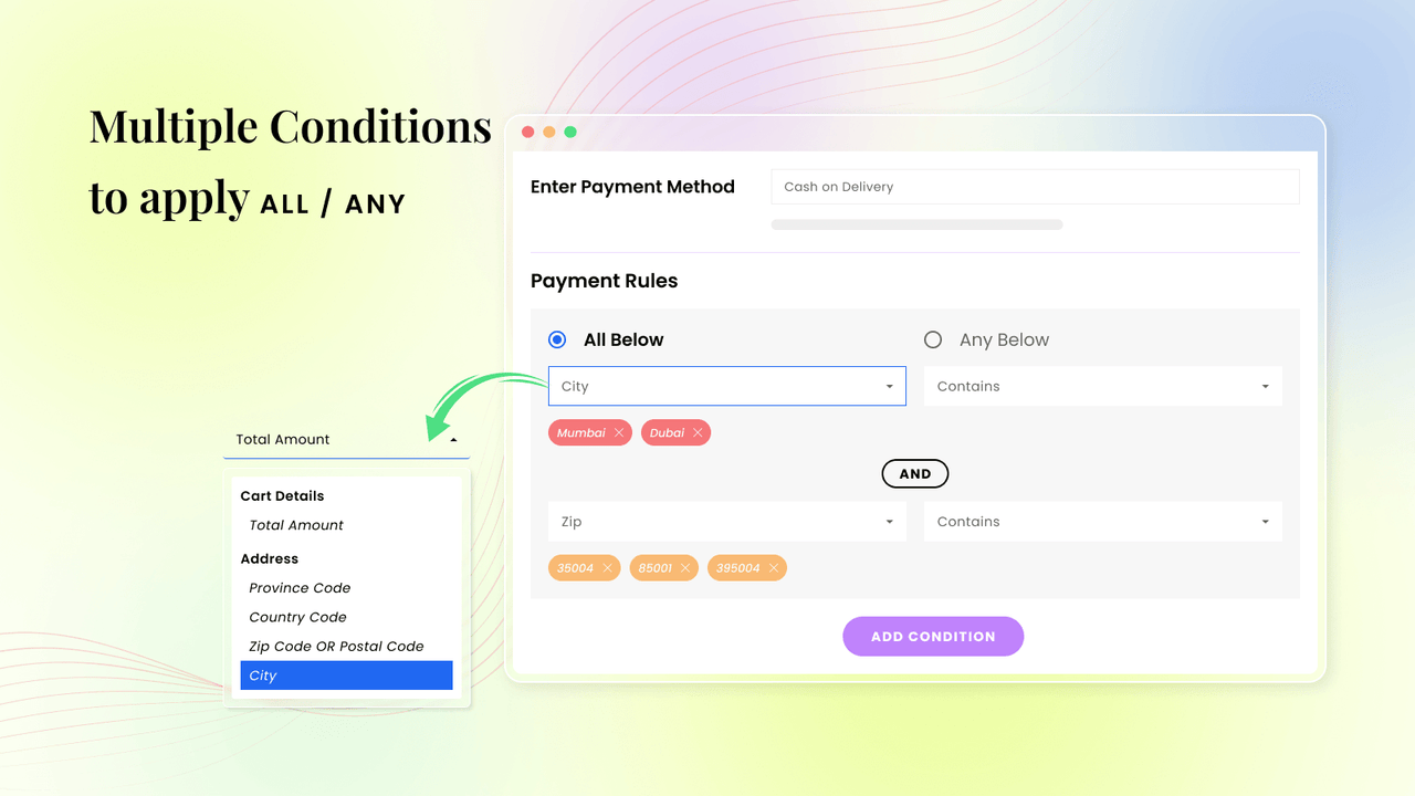 hide payment method by address(po box); Hide PayPal for CBD