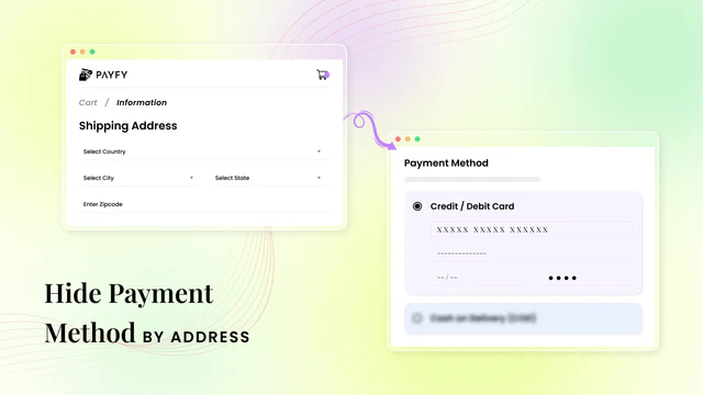 Hide payment method by cart total; limit to COD in checkout page