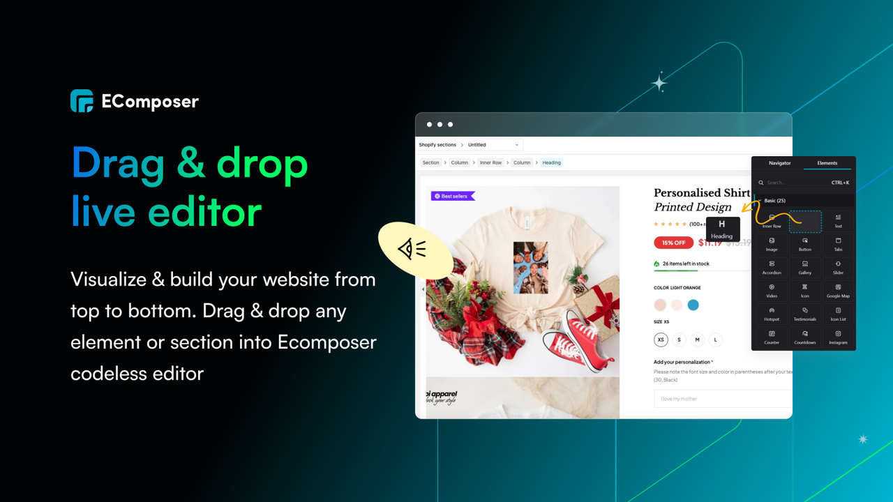 Live Drag & Drop Editor, keine Programmierung erforderlich