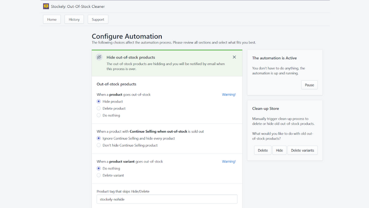 Stoclean: Out‑Of‑Stock Cleaner Screenshot