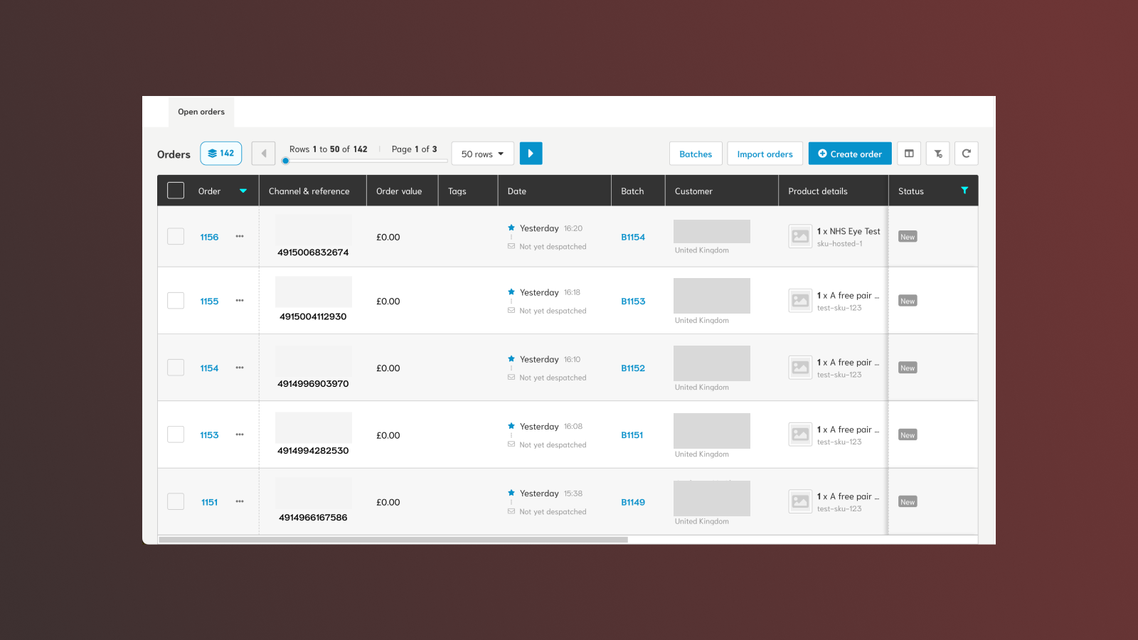 Écran des commandes Click and Drop