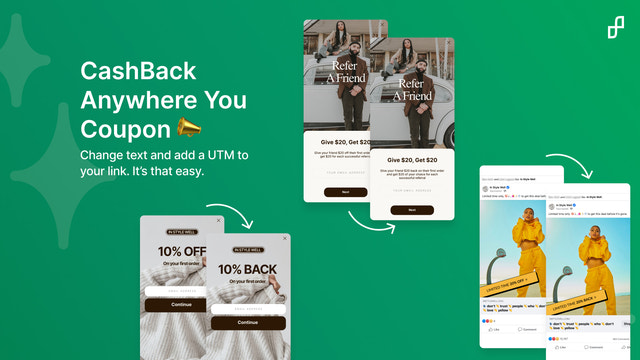 toont use cases van pop-ups verwijzingen en advertenties voor cashback