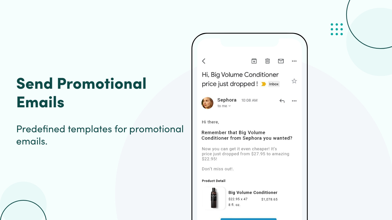Send promotional emails with predefined templates