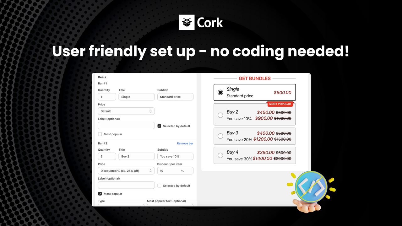 Cork - App de pacotes de produtos